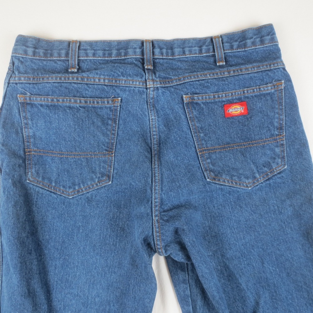 Dickies Jeans Mens 36x34 Blue Straight Leg Casual Denim Workwear Streetwear 90s